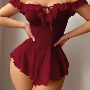 Mesh Off-Shoulder Lingerie/Dress